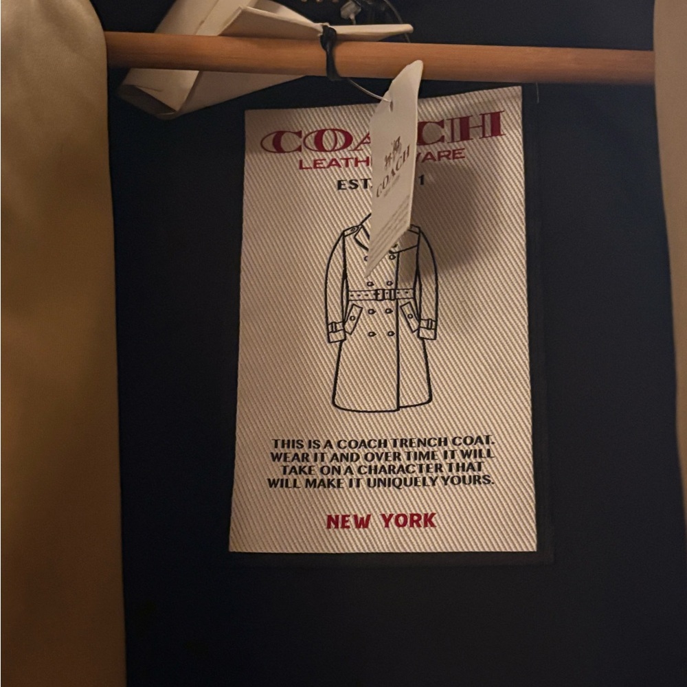 Coach Camel Double-Breasted Trench Coat - Picture 6 of 8